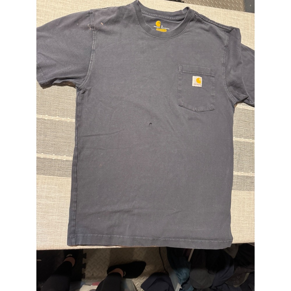 Fair condition Carhartt Mens‎ Gray Original Fit  Pocket T Shirt Size S